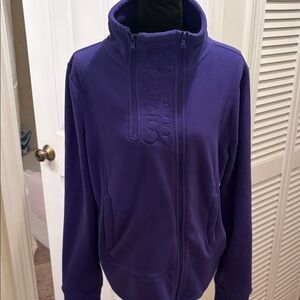 Calvin Klein Performance Purple Fleece Zip Jacket With Self Healing Coil Zippers